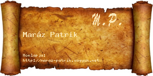 Maráz Patrik névjegykártya