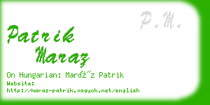 patrik maraz business card